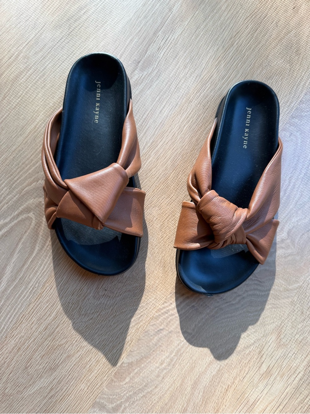 Jenni Kayne Brown Knotted Slide Sandals